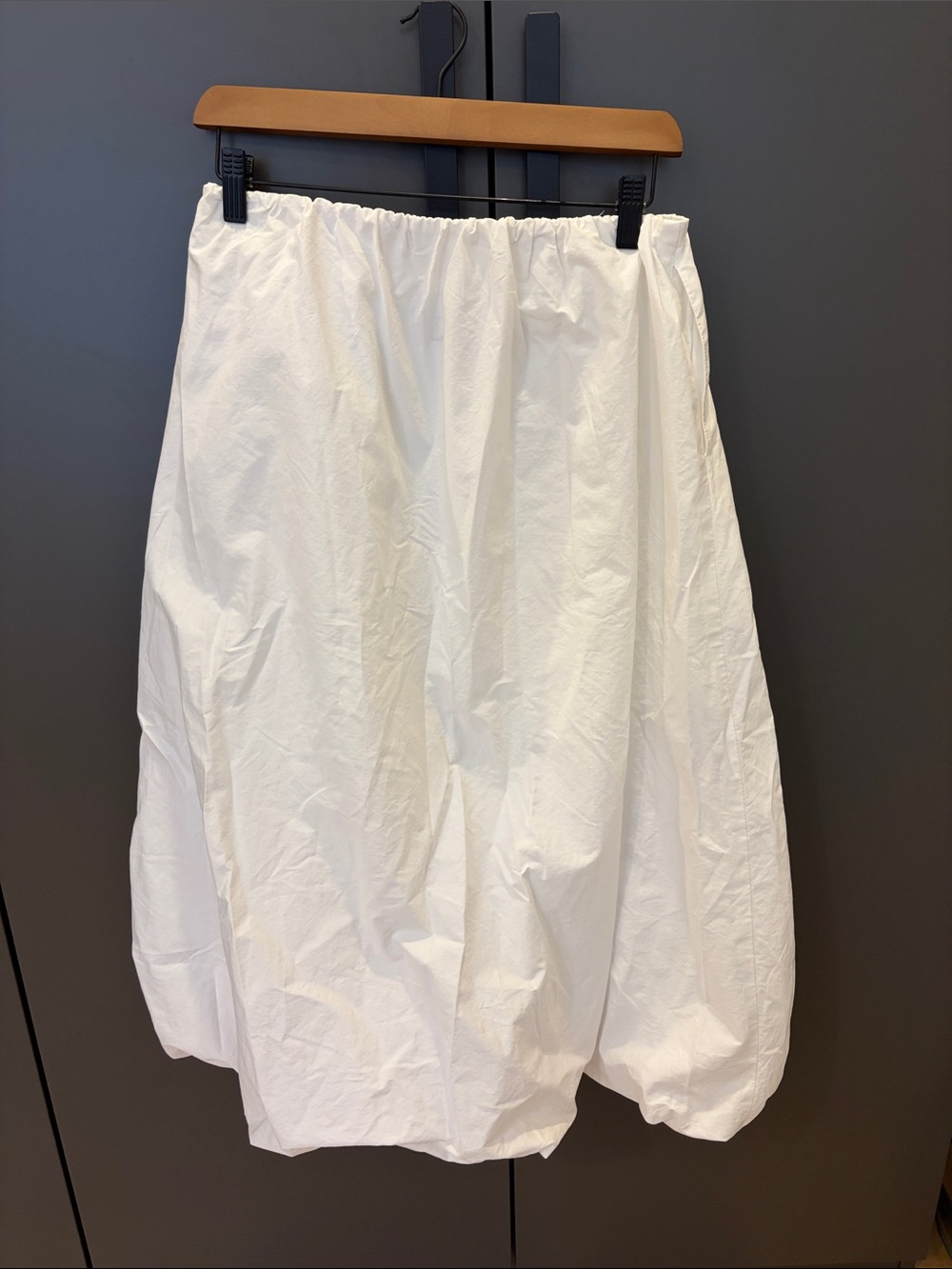 Zara White Balloon Midi Skirt